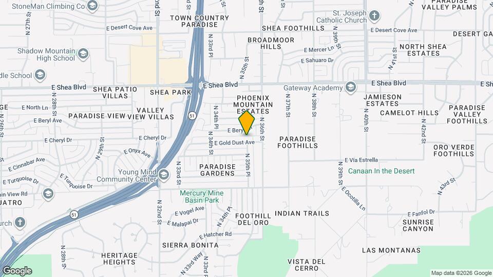 3538 E Gold Dust Ave Map and Location Details