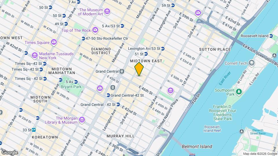 135 E 47th St, Unit 21E Mapa y Detalles de la Ubicación