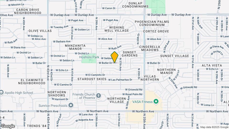 3725 W Butler Dr Map and Location Details