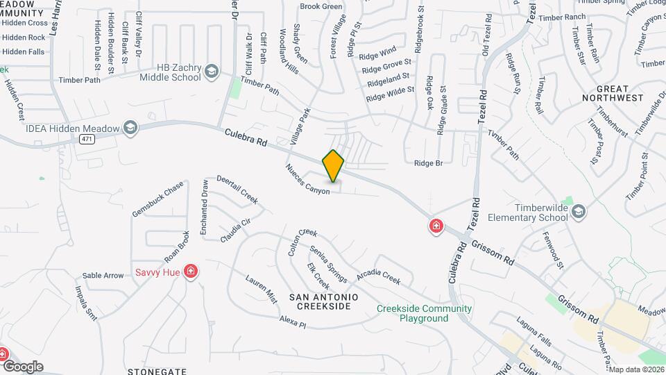 9611 Nueces Canyon Map and Location Details