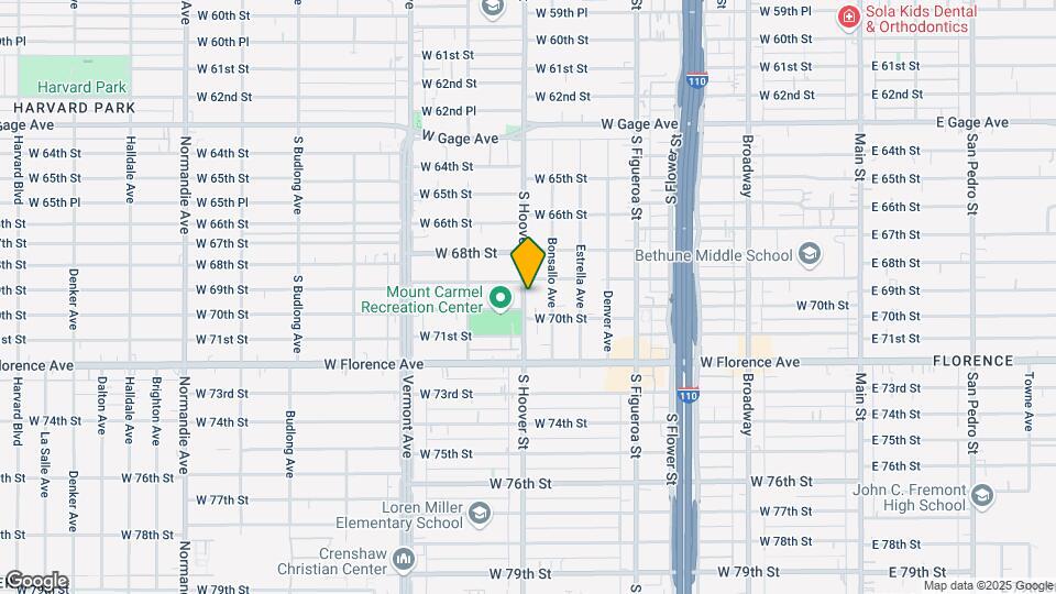 6918 S Hoover St Map and Location Details