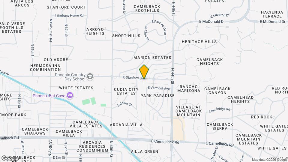 4201 E Stanford Dr Mapa y Detalles de la Ubicación