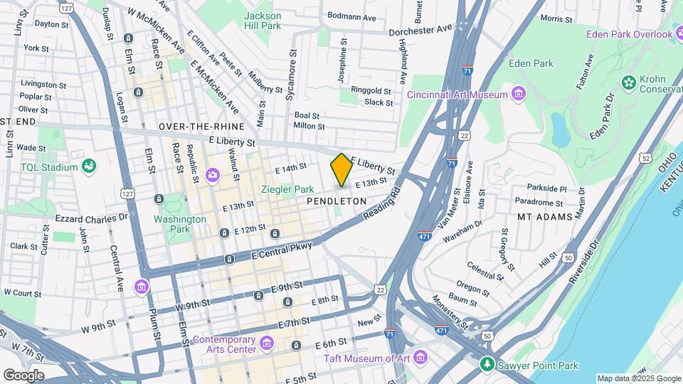 421 E 13th St Map and Location Details