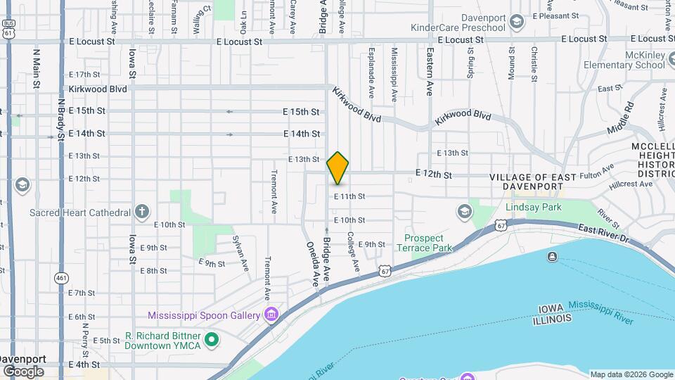 1224 E 11th St, Unit 3 Map and Location Details