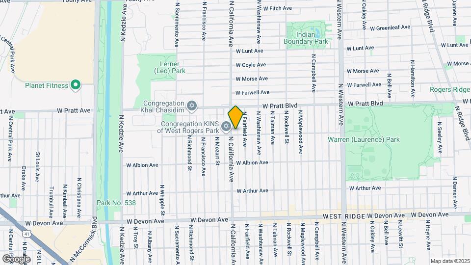 2750 W North Shore Ave-Unit -1-E Map and Location Details