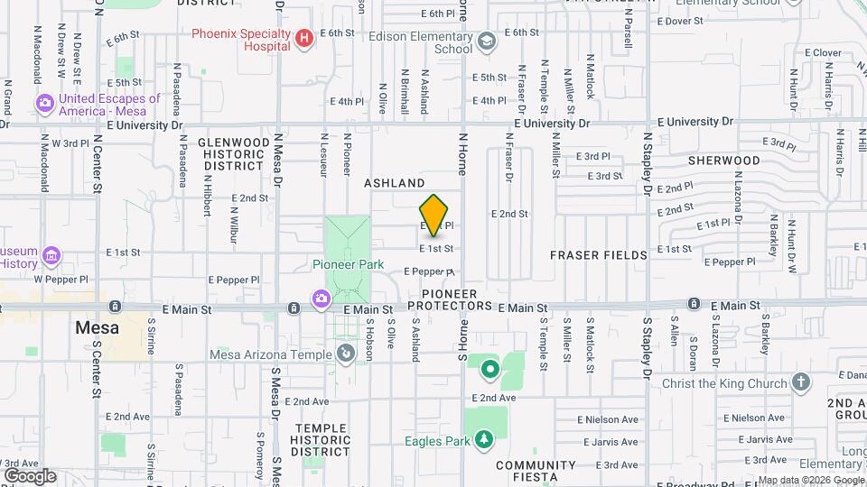 730 E 1st St Map and Location Details