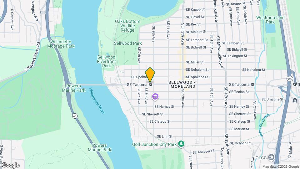 838 SE Tacoma St Map and Location Details