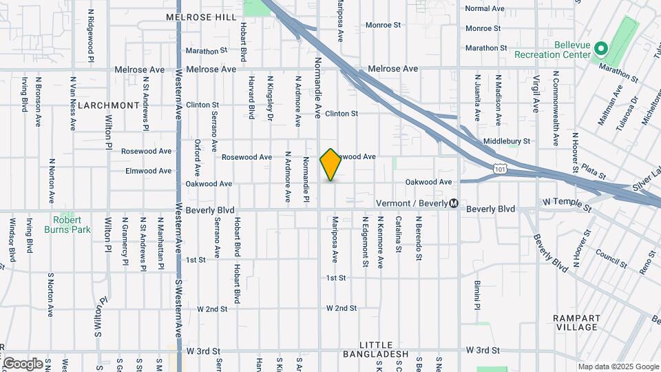 347 N Mariposa Ave Map and Location Details