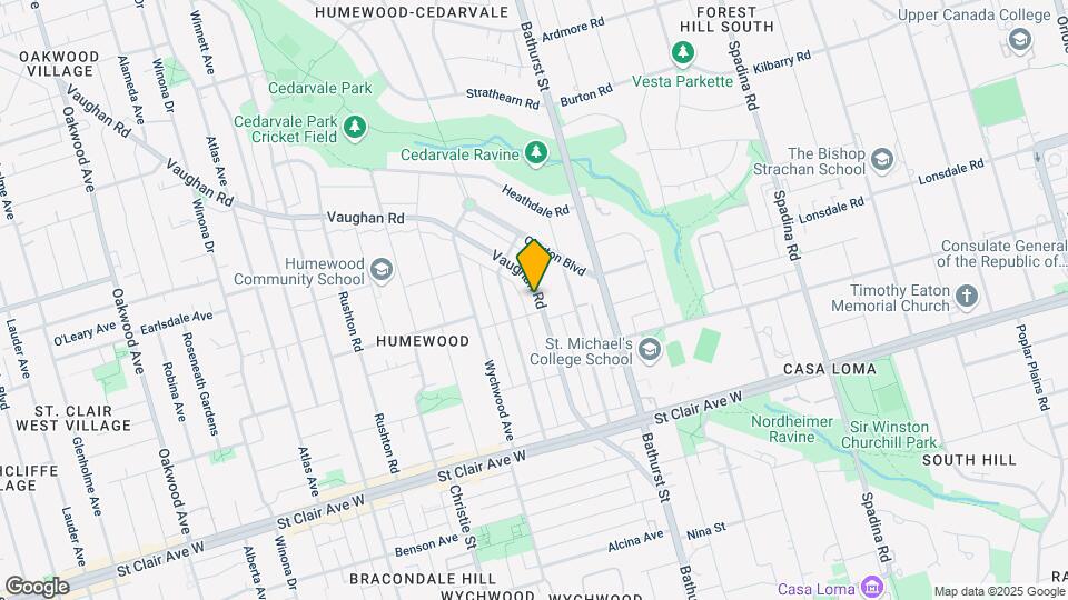 180 Vaughan Rd Map and Location Details