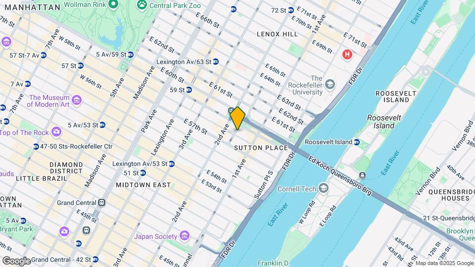325 E 58th St Map and Location Details