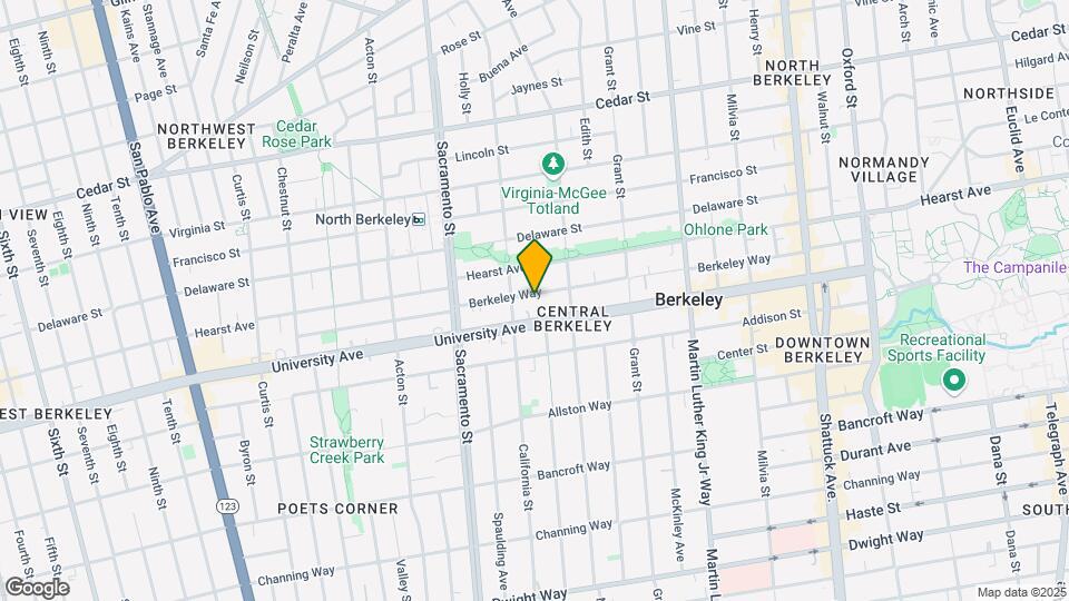 1622 Berkeley Way Map and Location Details
