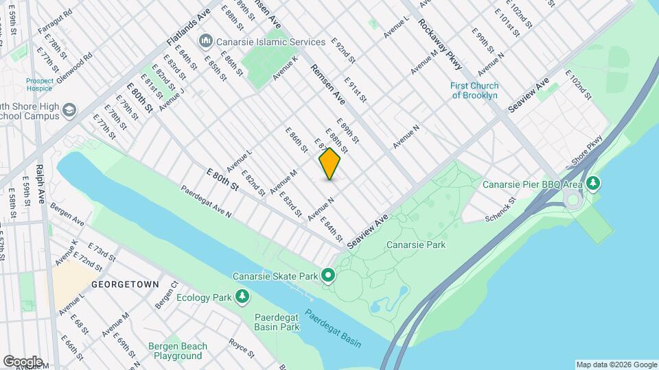 1366 E 86th St, Unit 2FL Map and Location Details