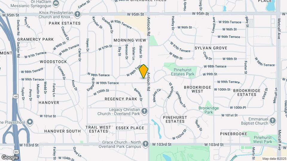 8710 W 99th Terrace Map and Location Details