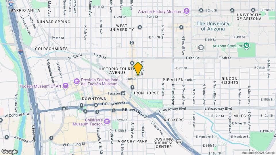 425 E 8th St Map and Location Details