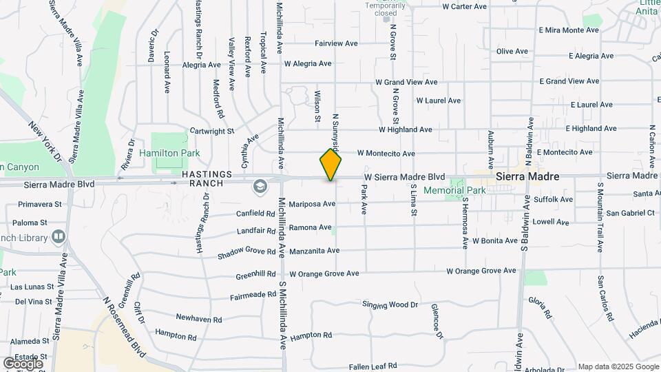 590 Sierra Madre Blvd Mapa y Detalles de la Ubicación