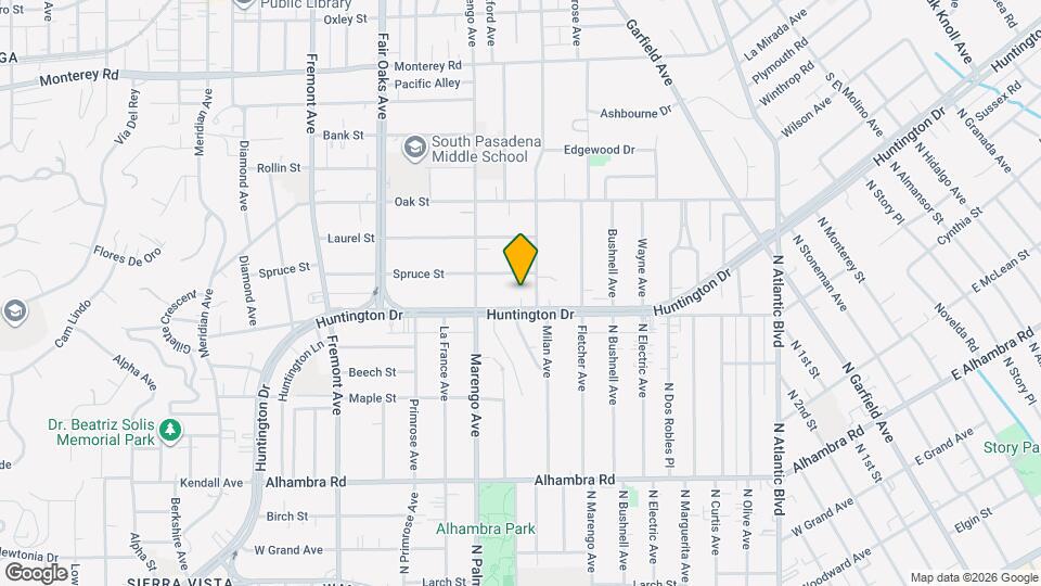 1740 Huntington Dr, Unit G Mapa y Detalles de la Ubicación