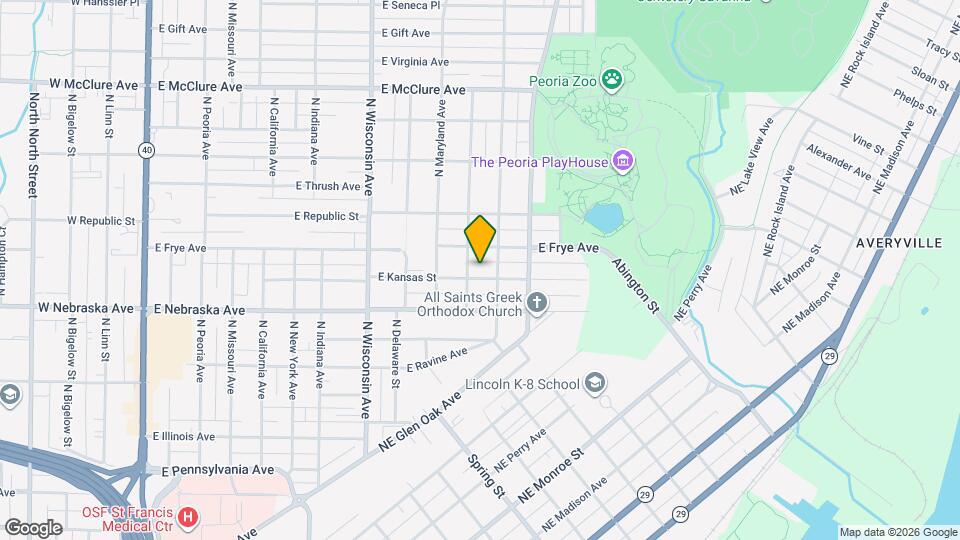 1105 E Kansas St Map and Location Details