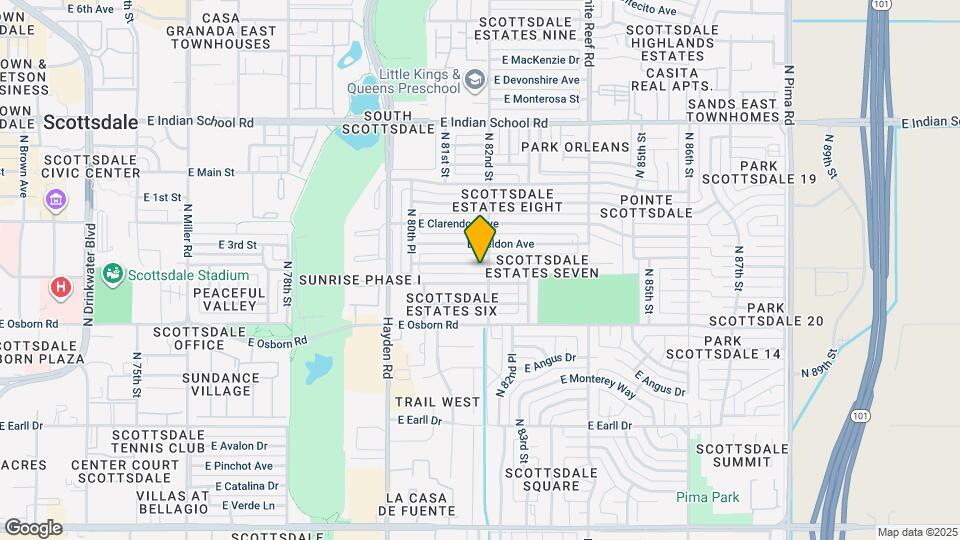 8149 E Columbus Ave, Unit Efficiency Apartment Map and Location Details