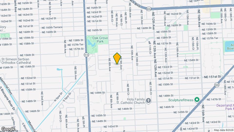 853 NE 153rd Terrace Map and Location Details