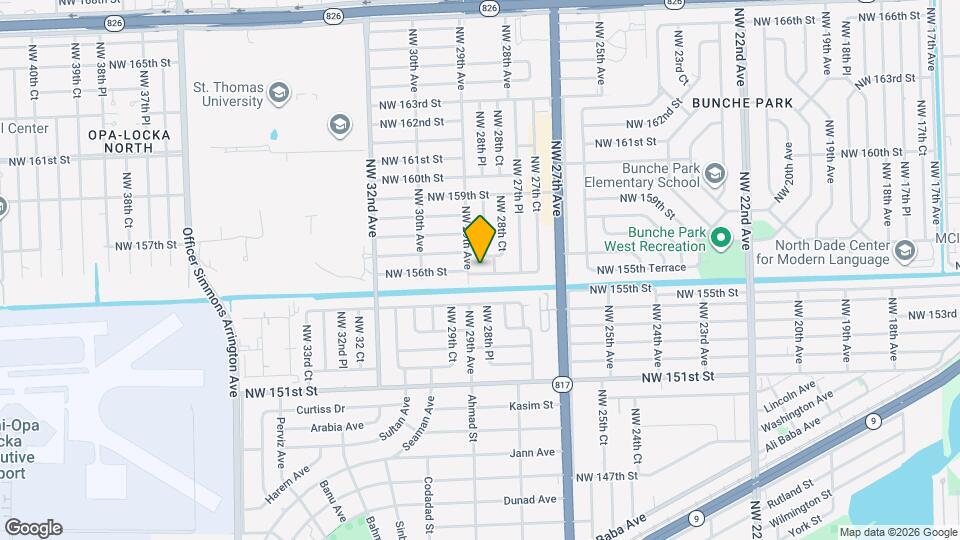 2885 NW 155th Terrace Mapa y Detalles de la Ubicación
