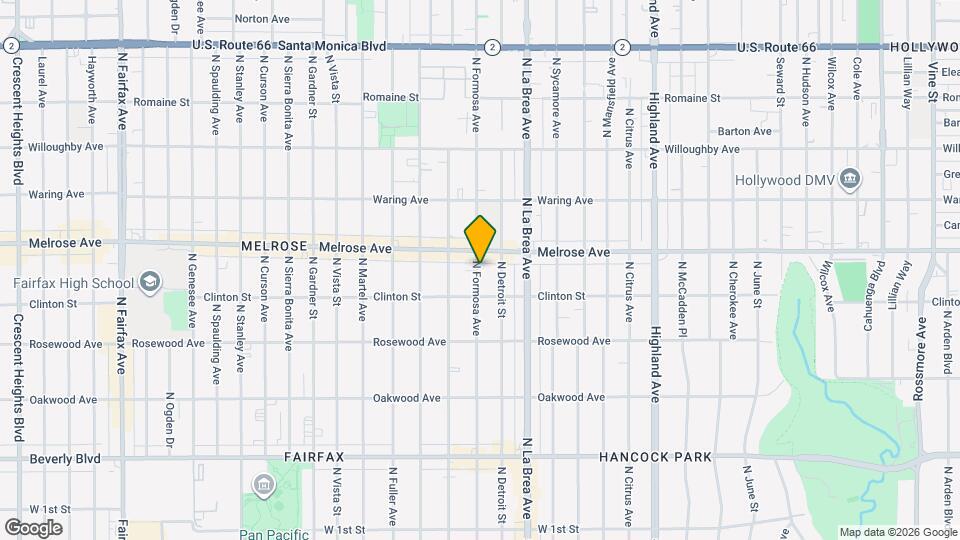 635 N Formosa Ave Map and Location Details