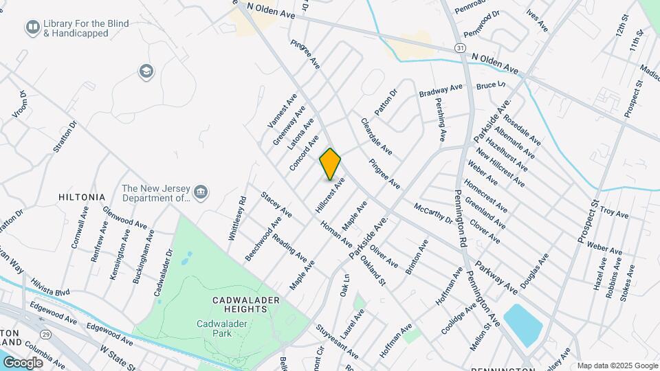 341 Hillcrest Ave Mapa y Detalles de la Ubicación