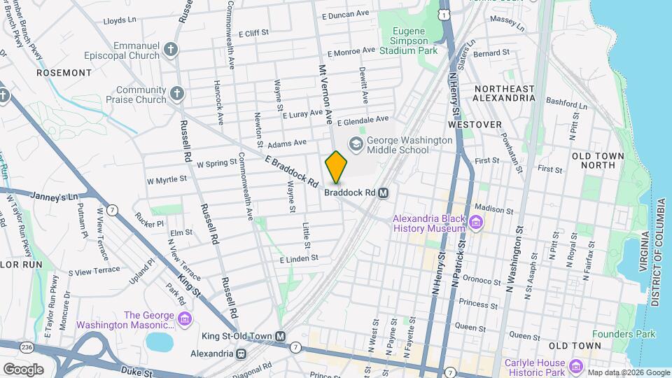 704 Mt Vernon Ave Map and Location Details