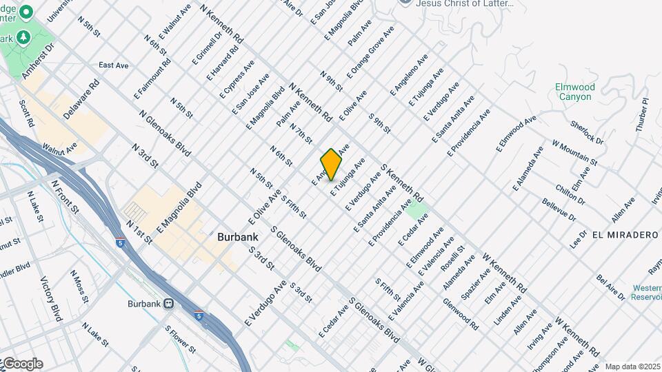 617 E Tujunga Ave Mapa y Detalles de la Ubicación