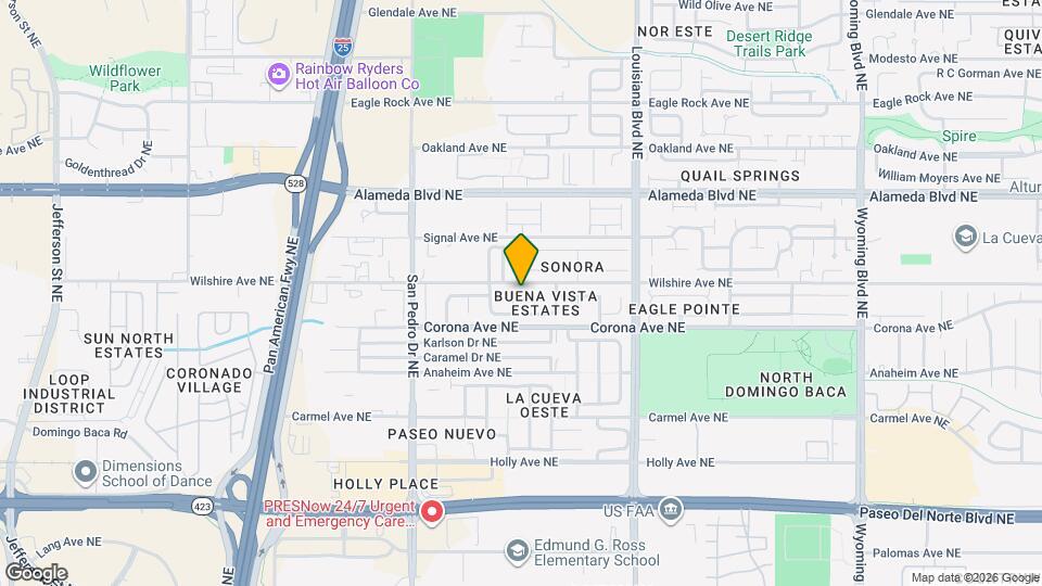 8516 Rancho Diego Pl NE Map and Location Details