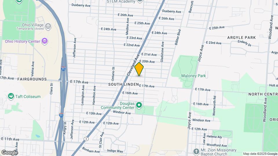 1277 E 18th Ave Map and Location Details