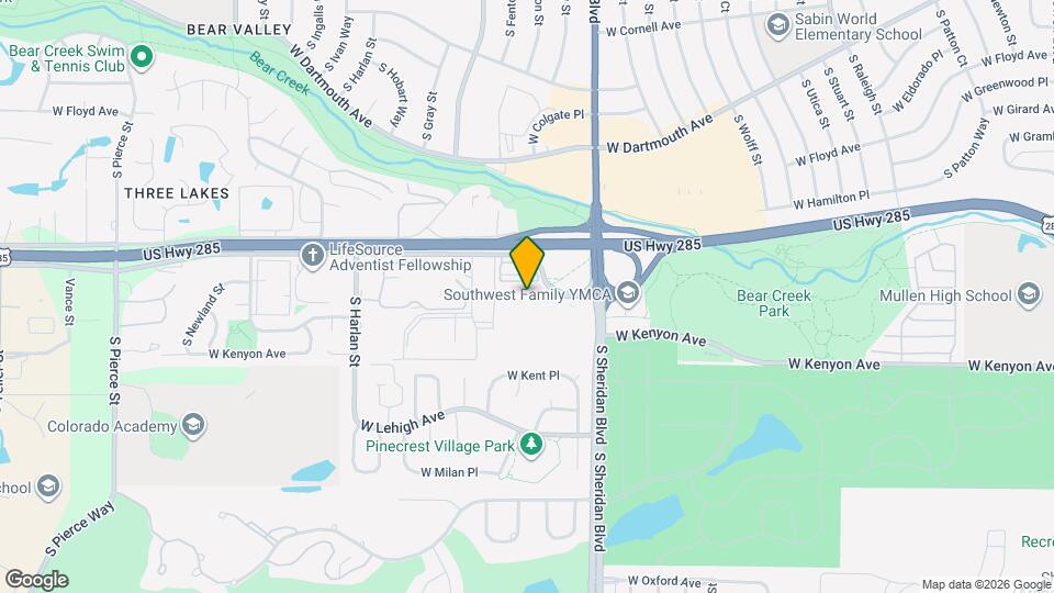 3633 S Sheridan Blvd Mapa y Detalles de la Ubicación