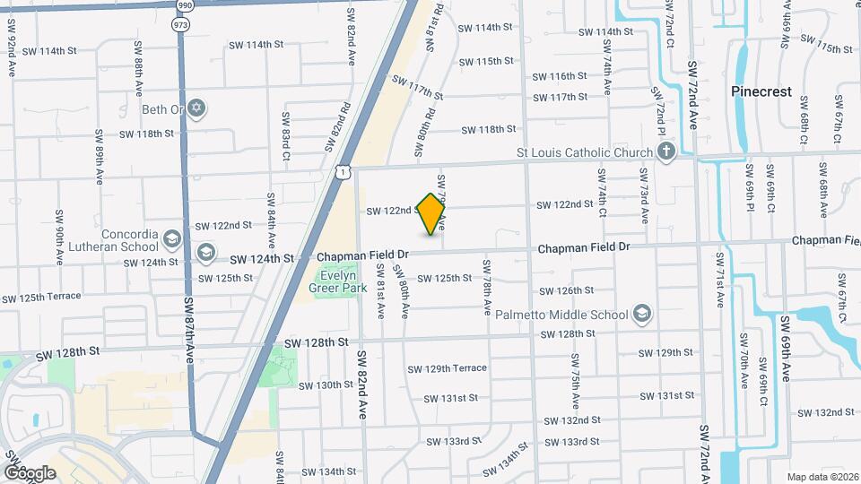 7925 SW 124th St Map and Location Details