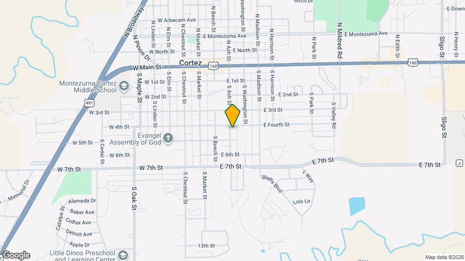 408 S Ash St Map and Location Details