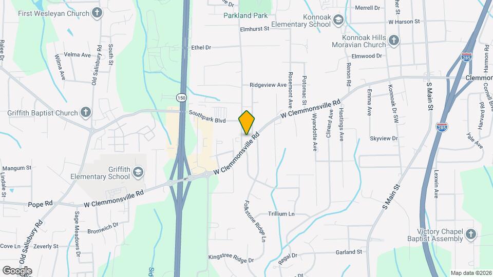 1001 W Clemmonsville Rd Map and Location Details