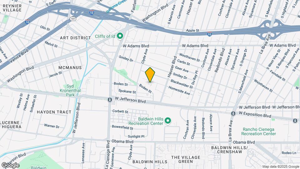 2910 S Curson Ave Map and Location Details
