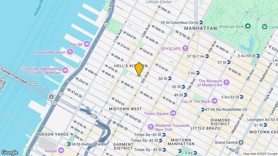 406 W 48th St Map and Location Details