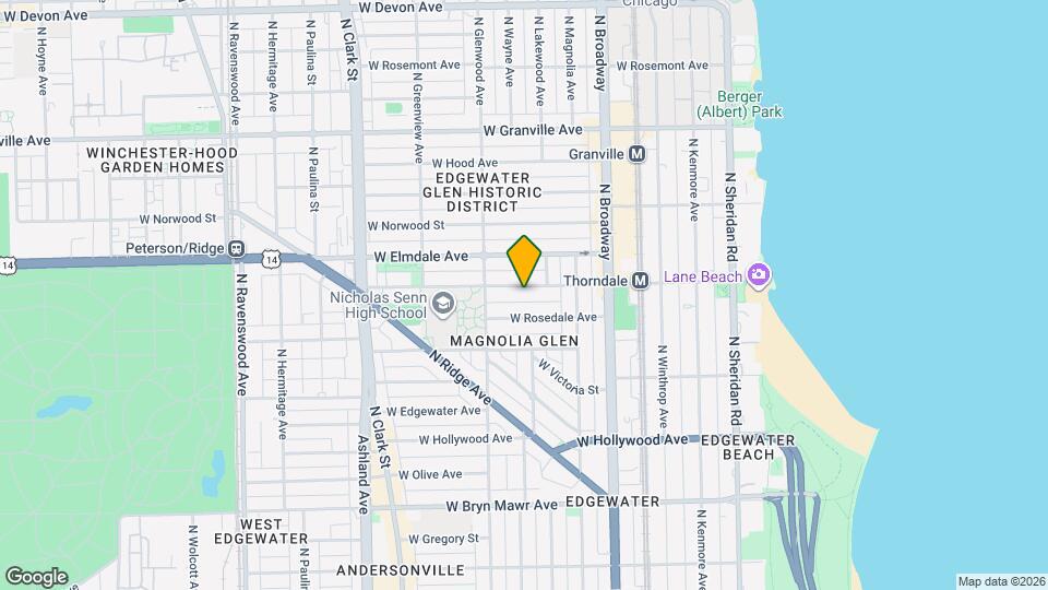 1321 W Thorndale Ave, Unit 1 Garden Map and Location Details
