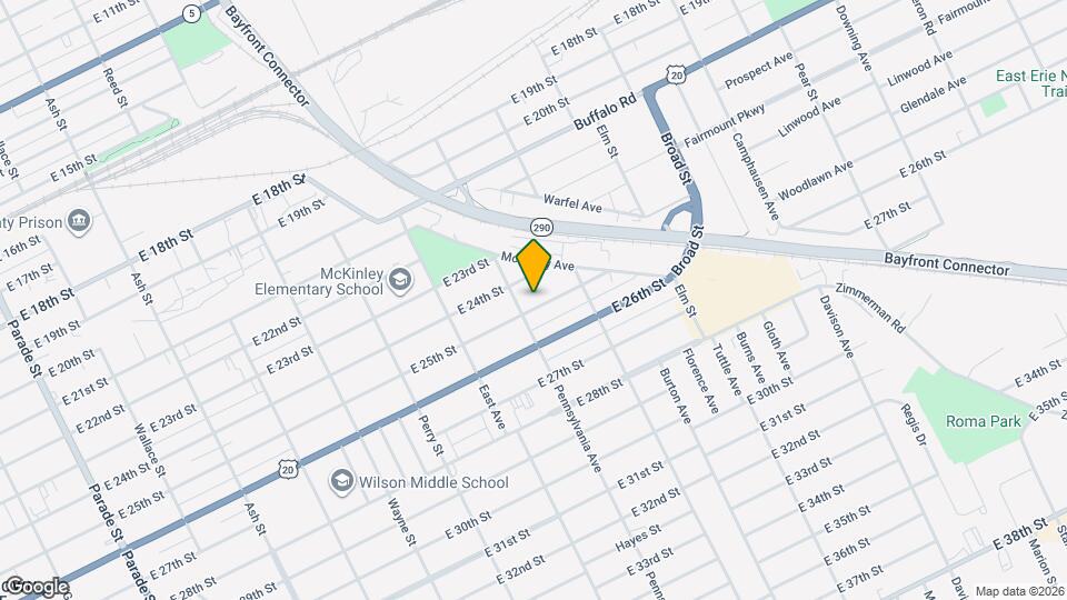 1114 E 25th St Map and Location Details