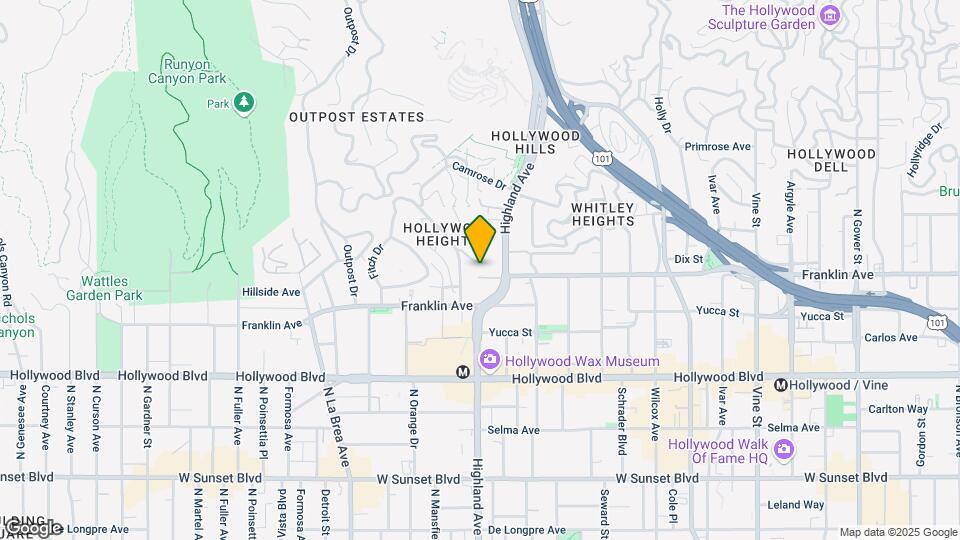 1853 N Highland Ave Map and Location Details