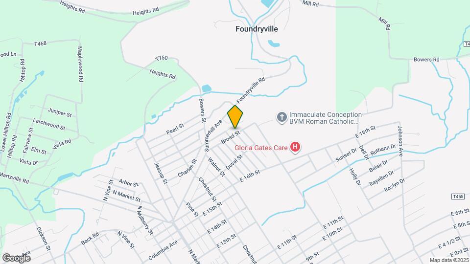 615 Broad St Map and Location Details