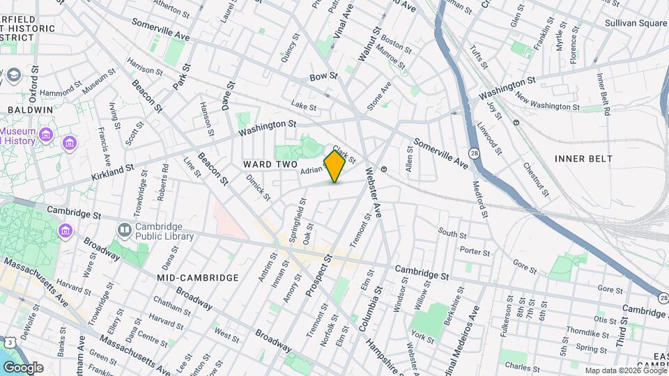 38 Concord Ave, Unit 1 Map and Location Details