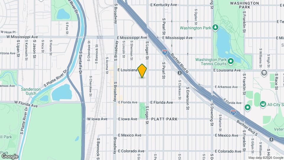 1354 S Grant St Map and Location Details