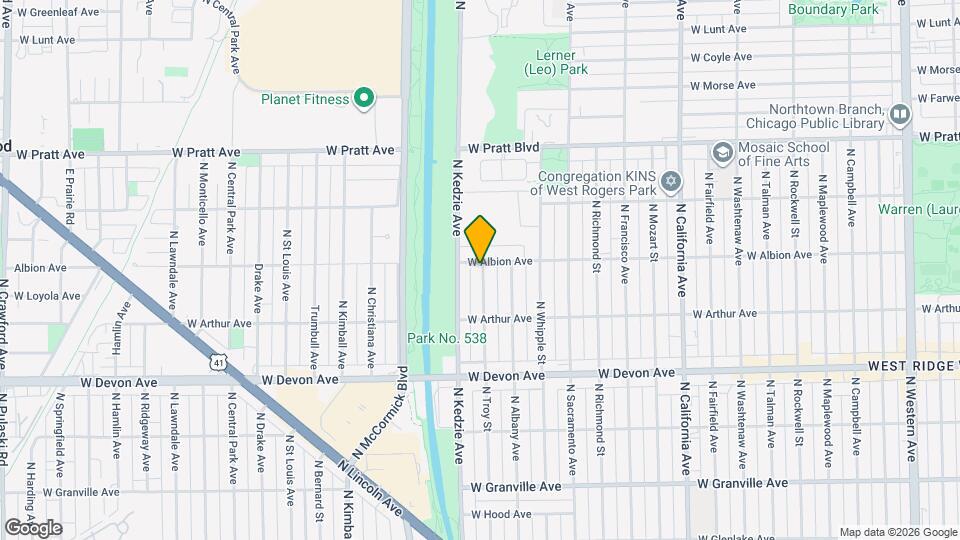 6558 N Troy St Mapa y Detalles de la Ubicación