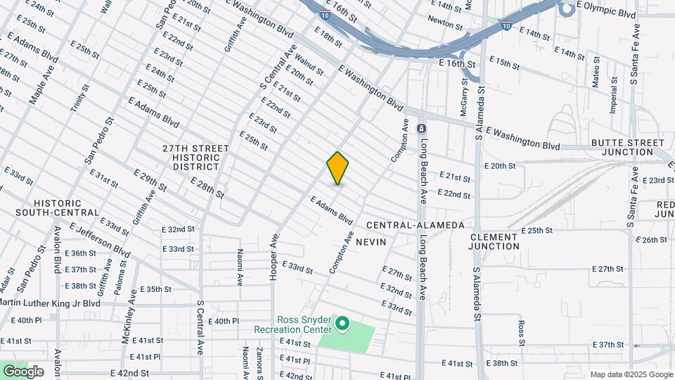 1447 E 25th St Map and Location Details