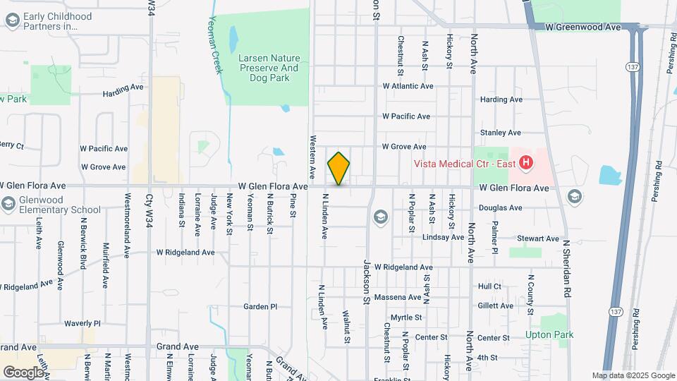 1009-1021 W Glen Flora Ave Mapa y Detalles de la Ubicación