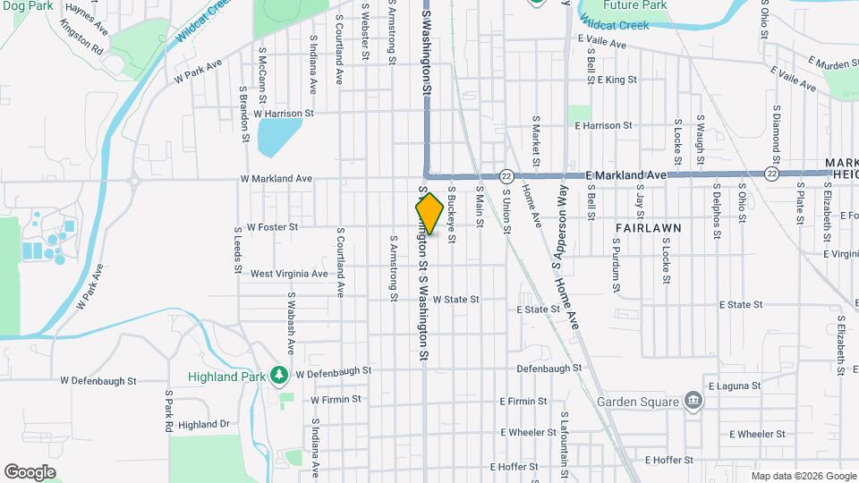 1112-1114 S Washington St Map and Location Details