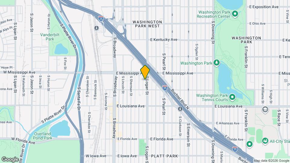1149 S Logan St Mapa y Detalles de la Ubicación
