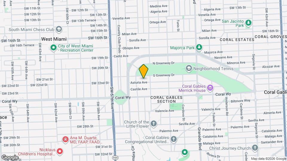 1321 Asturia Ave Map and Location Details