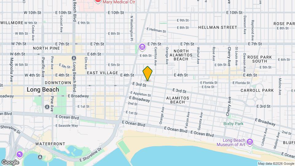 1045 E 3rd St Mapa y Detalles de la Ubicación