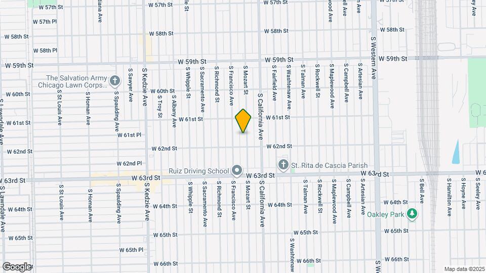 6136 S Mozart St Map and Location Details